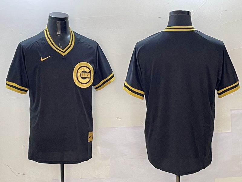 Men Chicago Cubs Blank Black Gold Game 2025 Nike MLB Jersey style 1